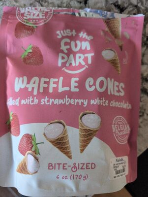 Waffle Cones With Strawberry White Chocolate