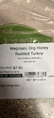 Wegmans Org Honey Roasted Turkey