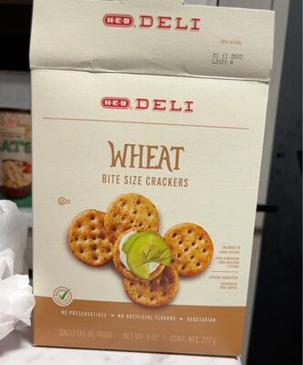 Wheat bite size crackers