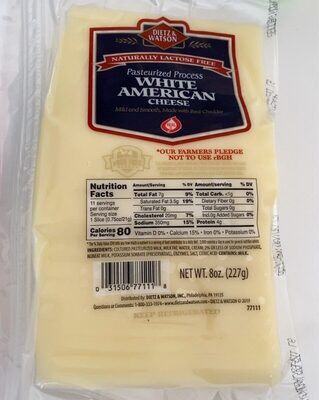 White American Pasteurized Process Cheese