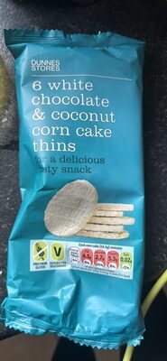 white chocolate & coconut corn cake thins