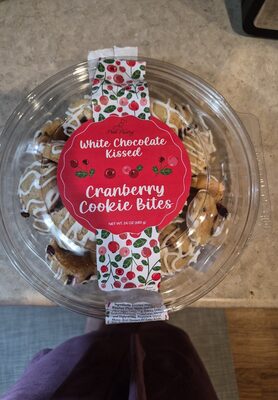 White Chocolate Kissed Cranberry  Cookie  Bites