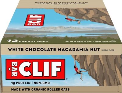 White chocolate macadamia nut energy bars