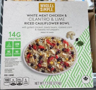 White Meat Chicken & Cilantro & Lime Riced Cauliflower Bowl