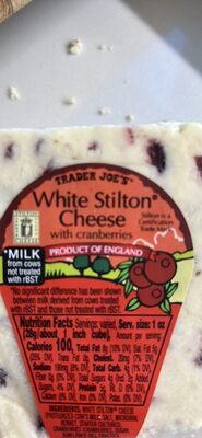 White Stilton Cheese with cranberries