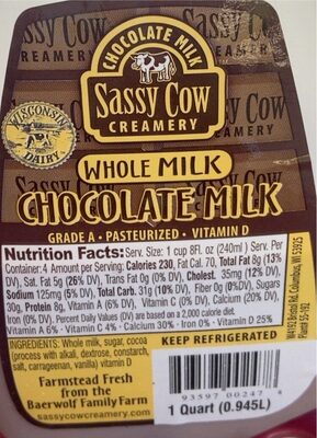 Whole chocolate milk