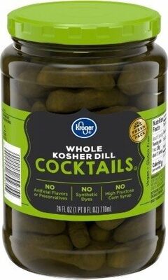 Whole kosher dill cocktail pickles