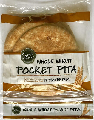 Whole wheat pocket pita flatbreads