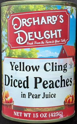 Yellow Cling Diced Peaches in Pear Juice