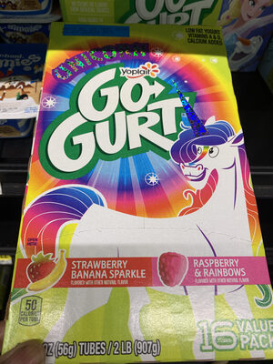 Yoplait Go-Gurt Variety Pack Raspberry/Strawberry Banana 16 Count