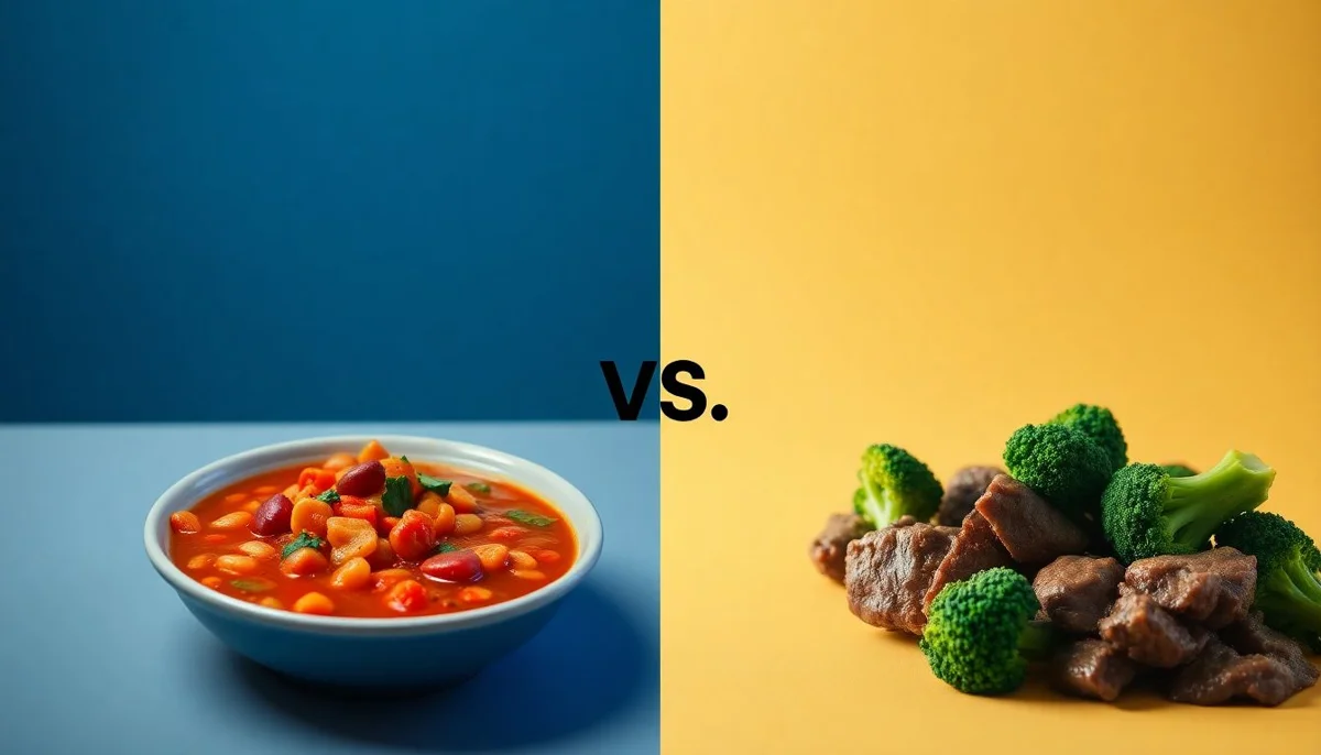 13 Bean Soup Mix vs Beef & Broccoli