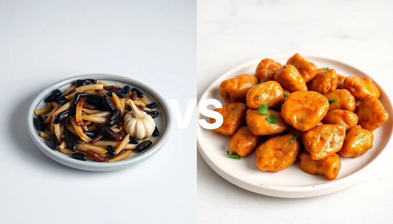 Black bean and garlic vs Original Plant Chicken Pieces