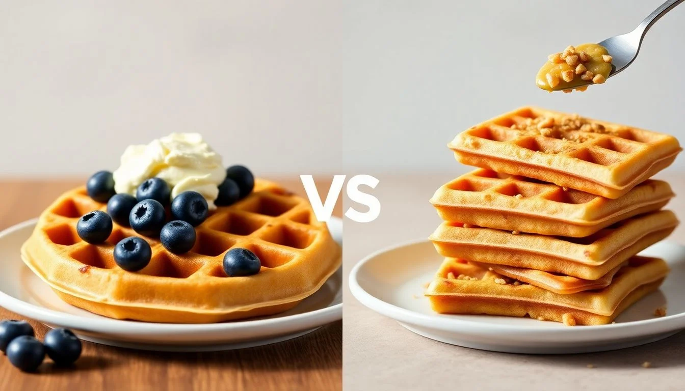 Blueberry Waffles vs Light Crispy Belgian Waffle Mix