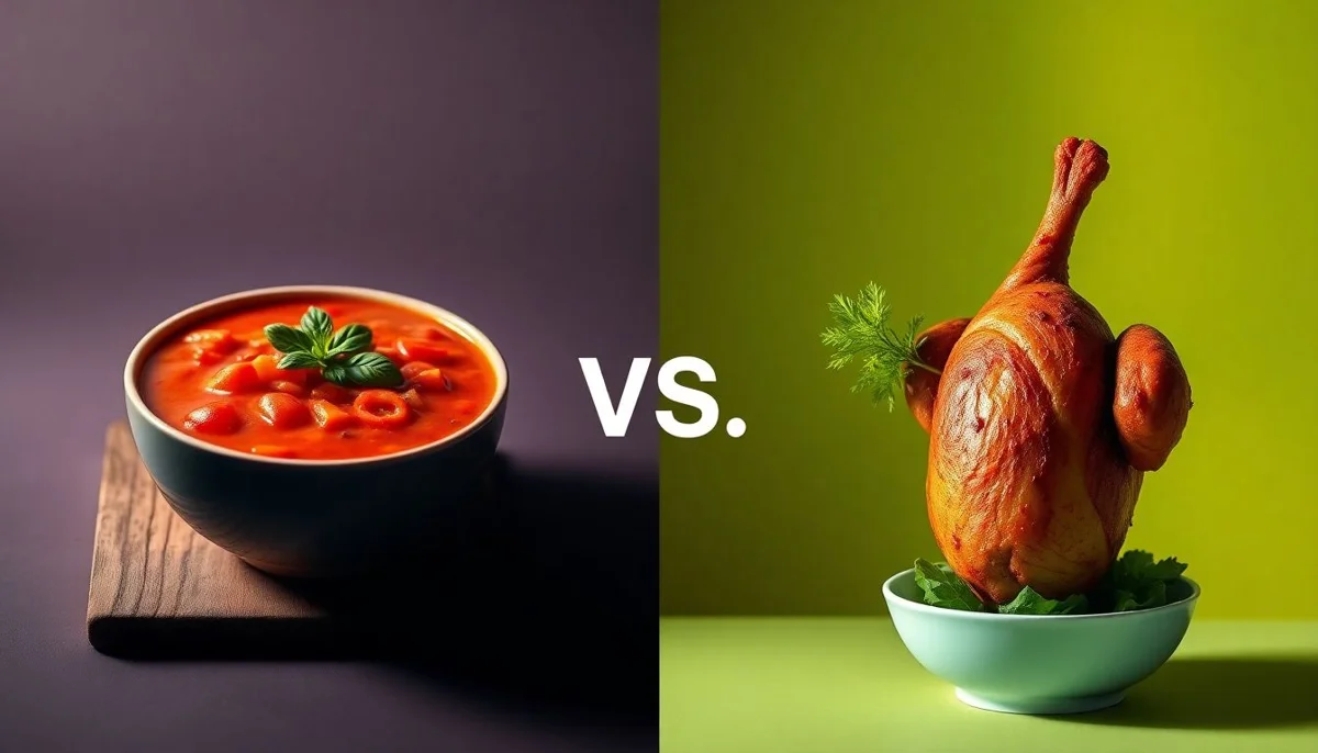 Campbell's Tomato Soup vs Plant Chicken Pieces
