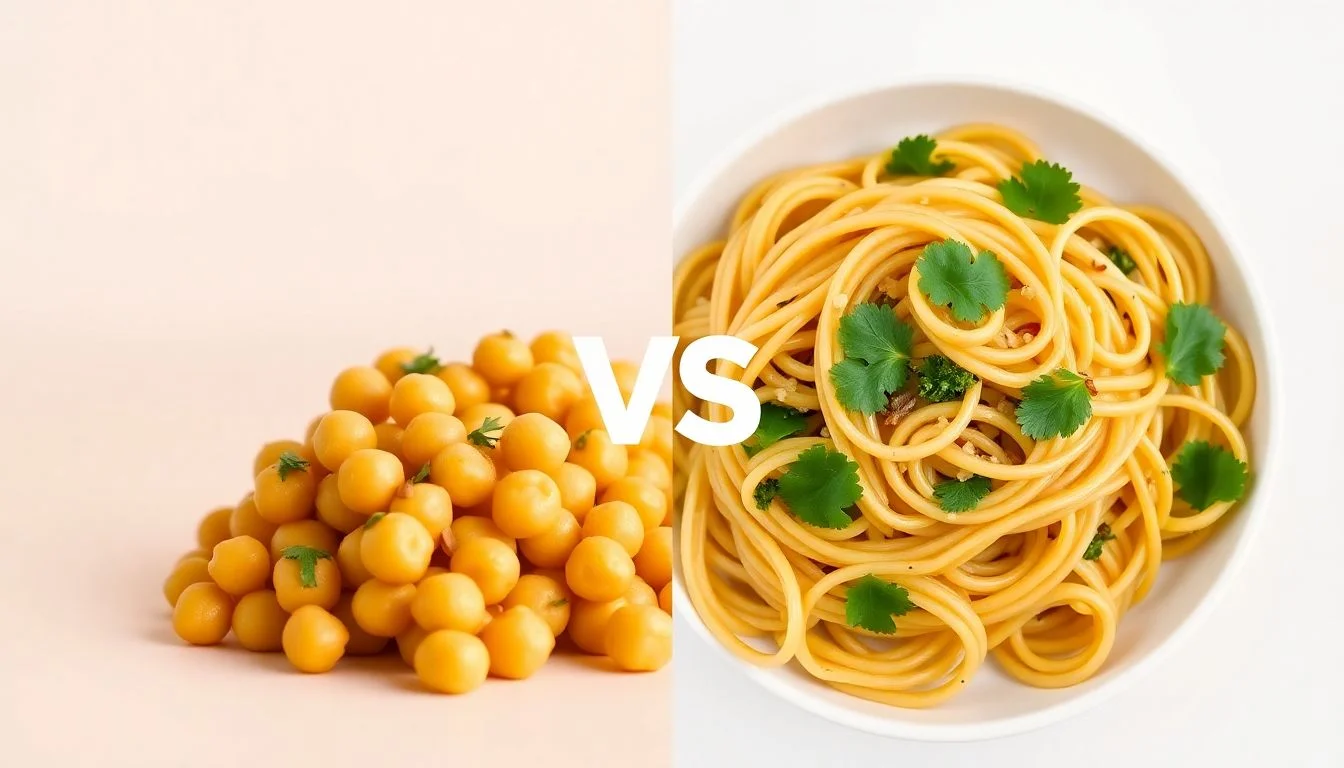 Cavatappi Made From Chickpeas vs Angel Hair Pasta with Herbs