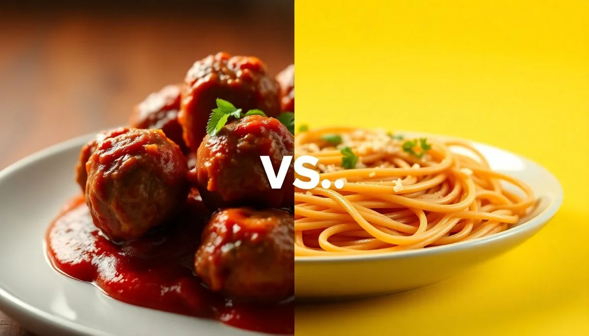 Chicken Meatballs vs Spaghetti Comparison