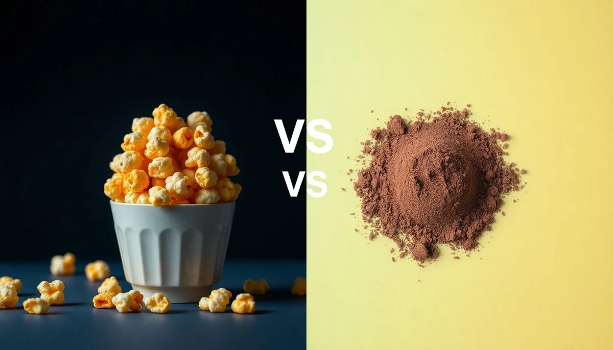 Dark Chocolate Popcorn vs No Sugar Chocolate Powder