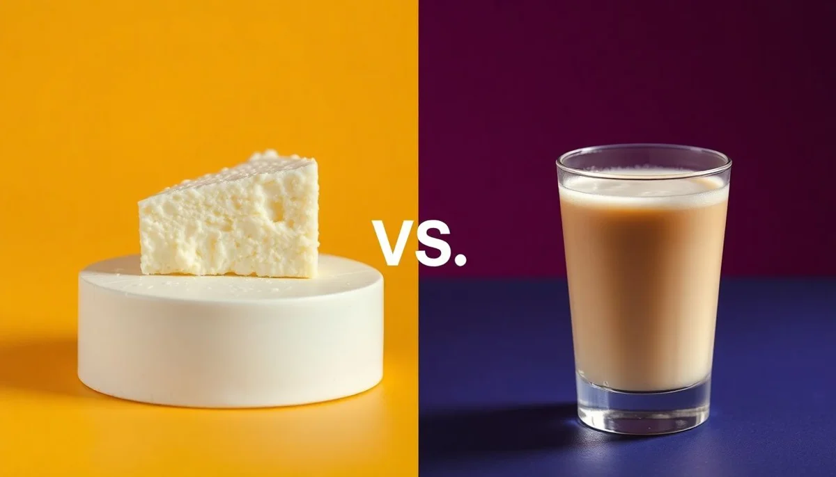 Feta Cheese vs Non-Dairy Oat Beverage