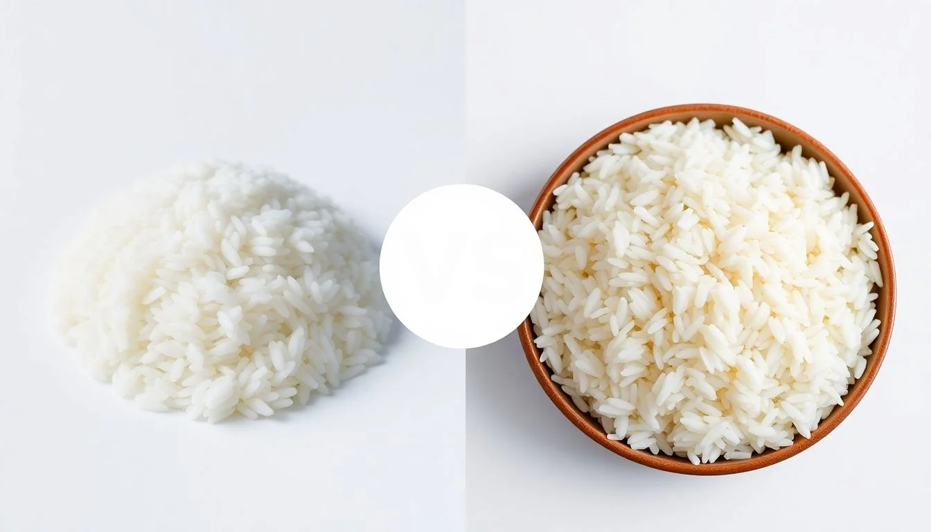 Jasmin White Rice vs Cooked Organic Jasmine White Rice