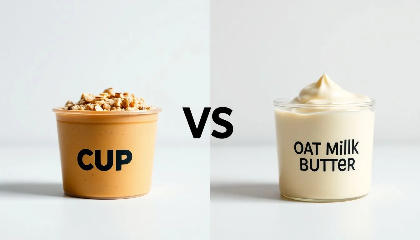 Oatmeal Power Cup Peanut Butter Chocolate Chip vs Oat Milk Butter