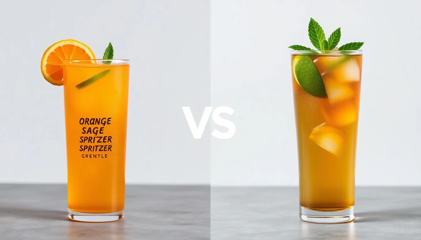 Orange Sage Herbal Spritzer vs Arizona Green Tea With Ginseng And Honey