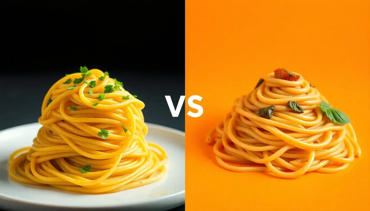 Organic Edamame vs Fettuccine Comparison