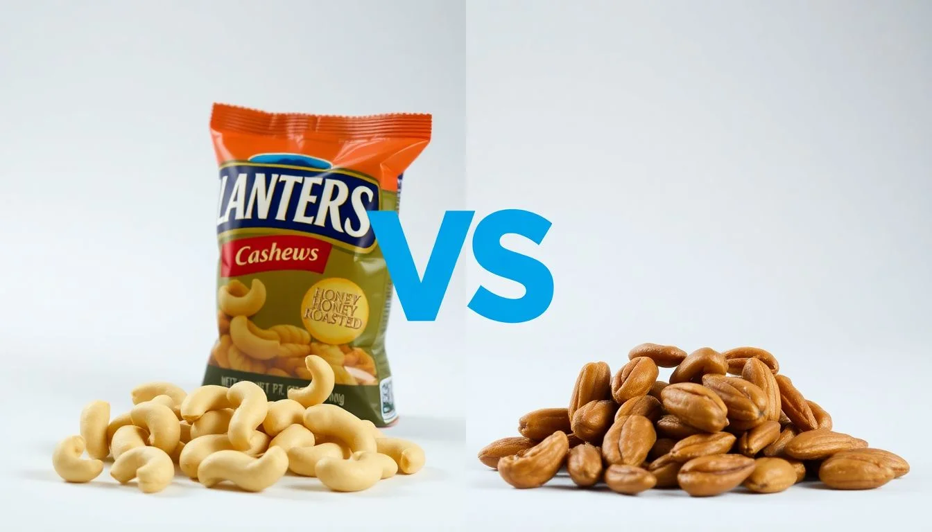 Planters Honey Roasted Cashews vs Honey Roasted Nuts & Sea Salt