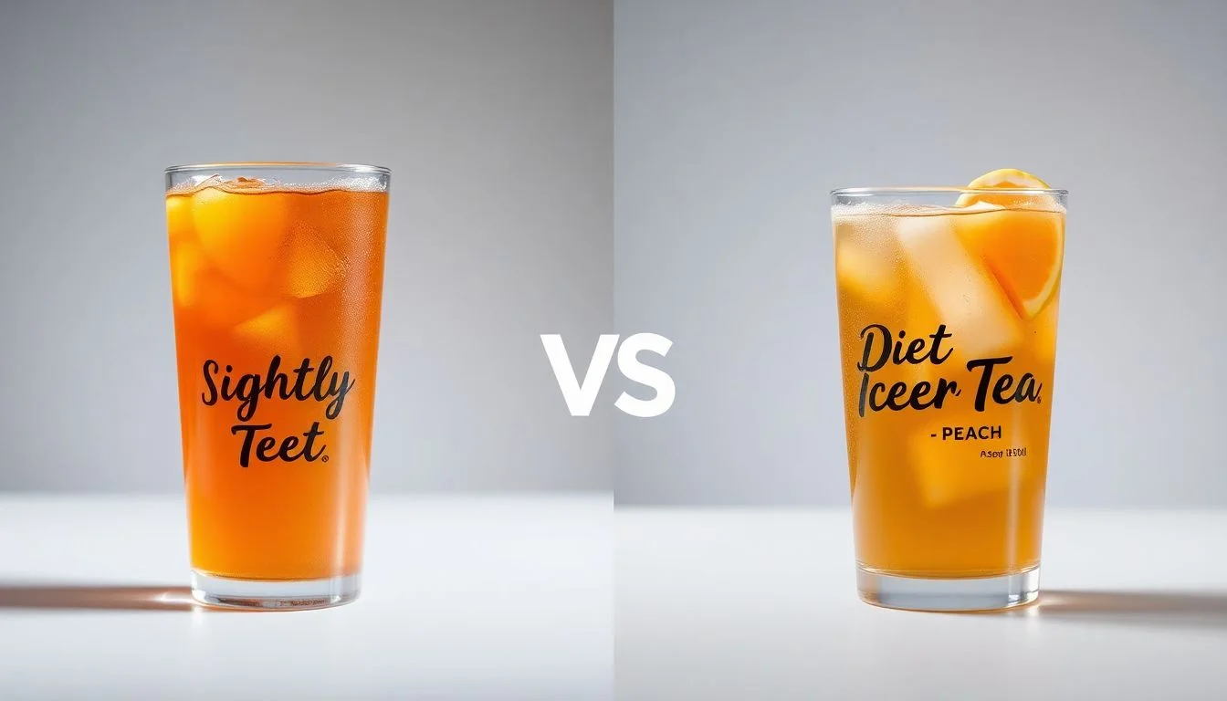 Slightly Sweet Tea vs Diet Iced Tea - Peach