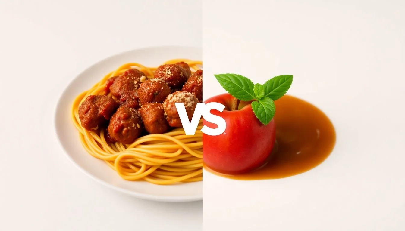 Spaghetti & Meatballs vs Organic Apple Sauce