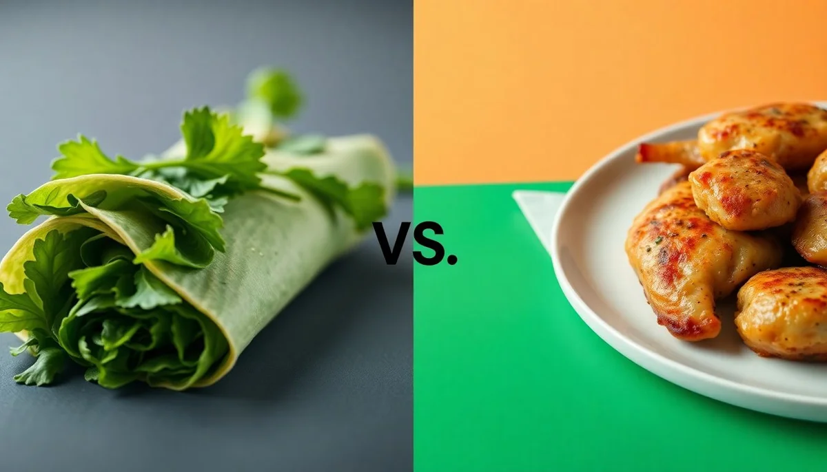 Spinach Wrap vs Plant Chicken Comparison