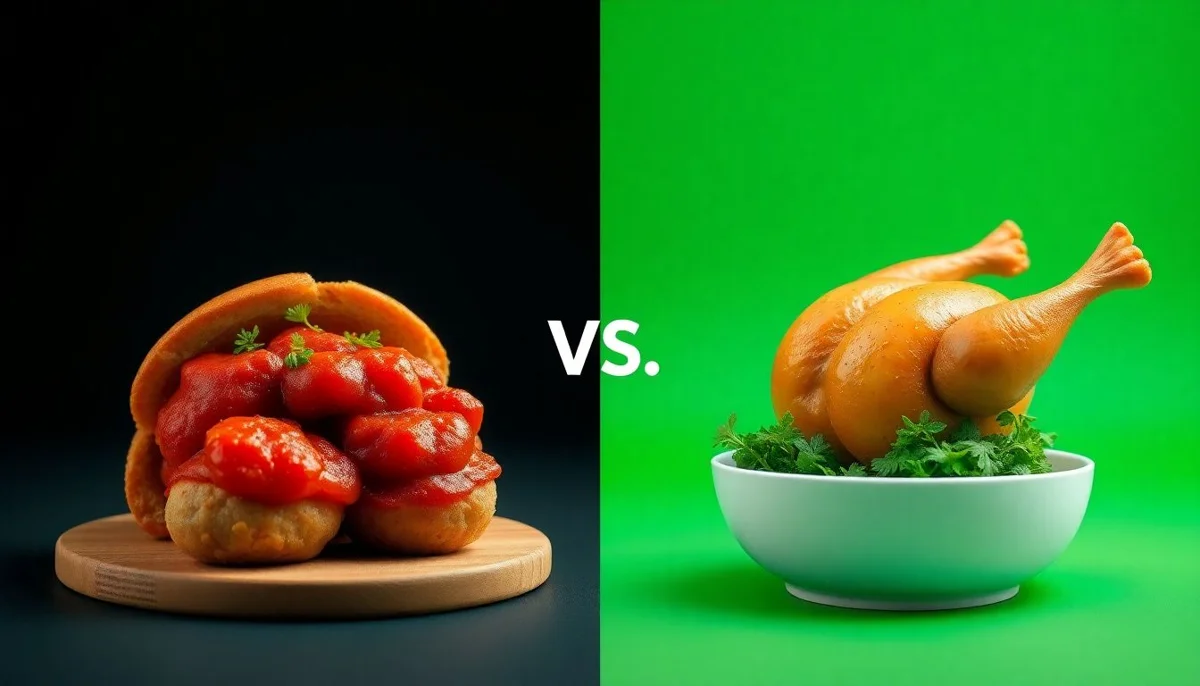 Turkey Franks vs Plant Chicken Pieces