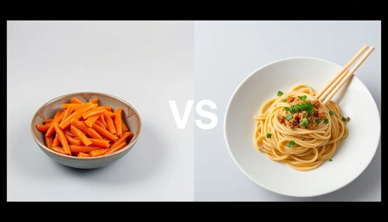 Turmeric Kimchi vs Rice Noodles Linguine