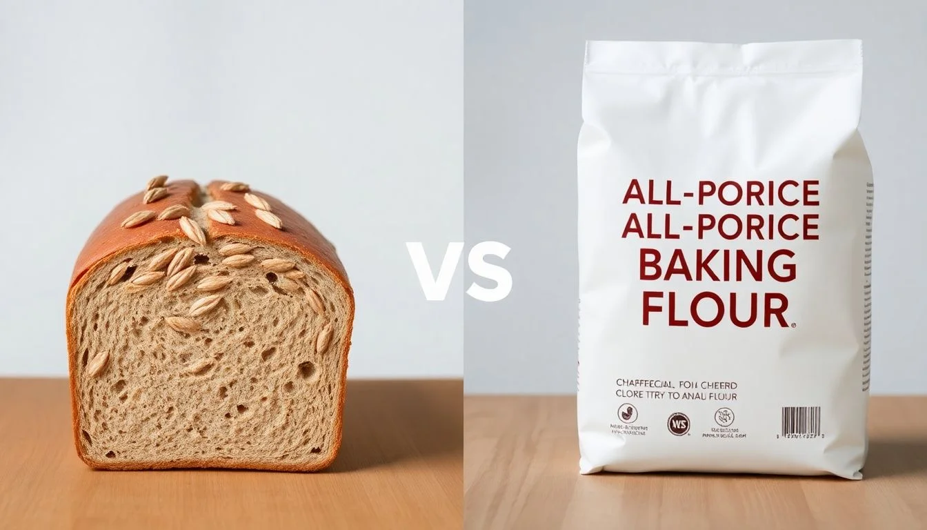 Whole grain wheat bread flaxseed vs All-purpose baking flour