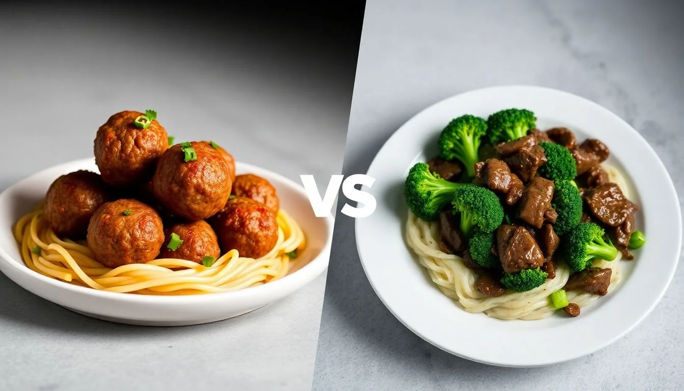 Zesty Italian Meatless Meatballs vs Beef & Broccoli